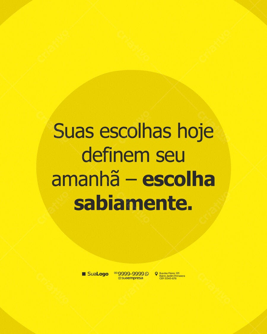 Post para Redes Sociais com Frase Motivacional PSD Editável