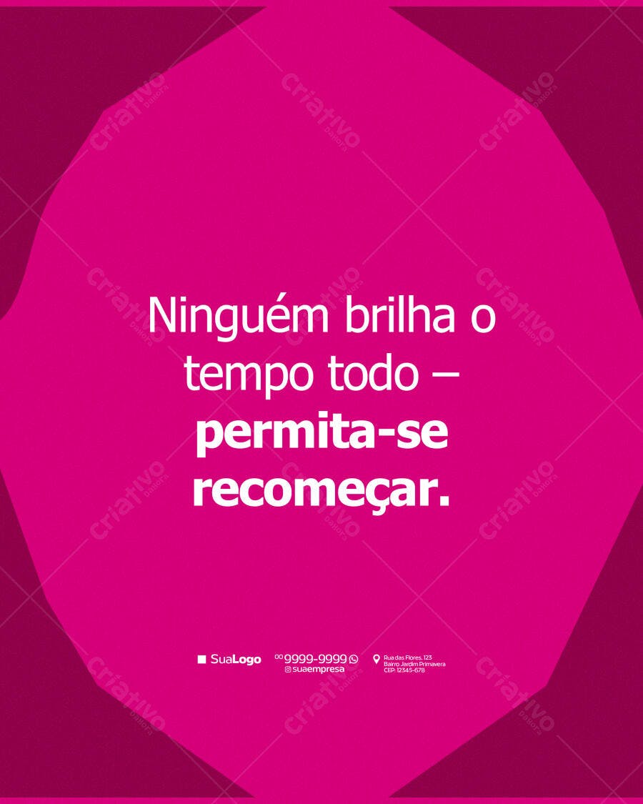 Post para Redes Sociais Ninguém Brilha o Tempo Todo PSD Editável