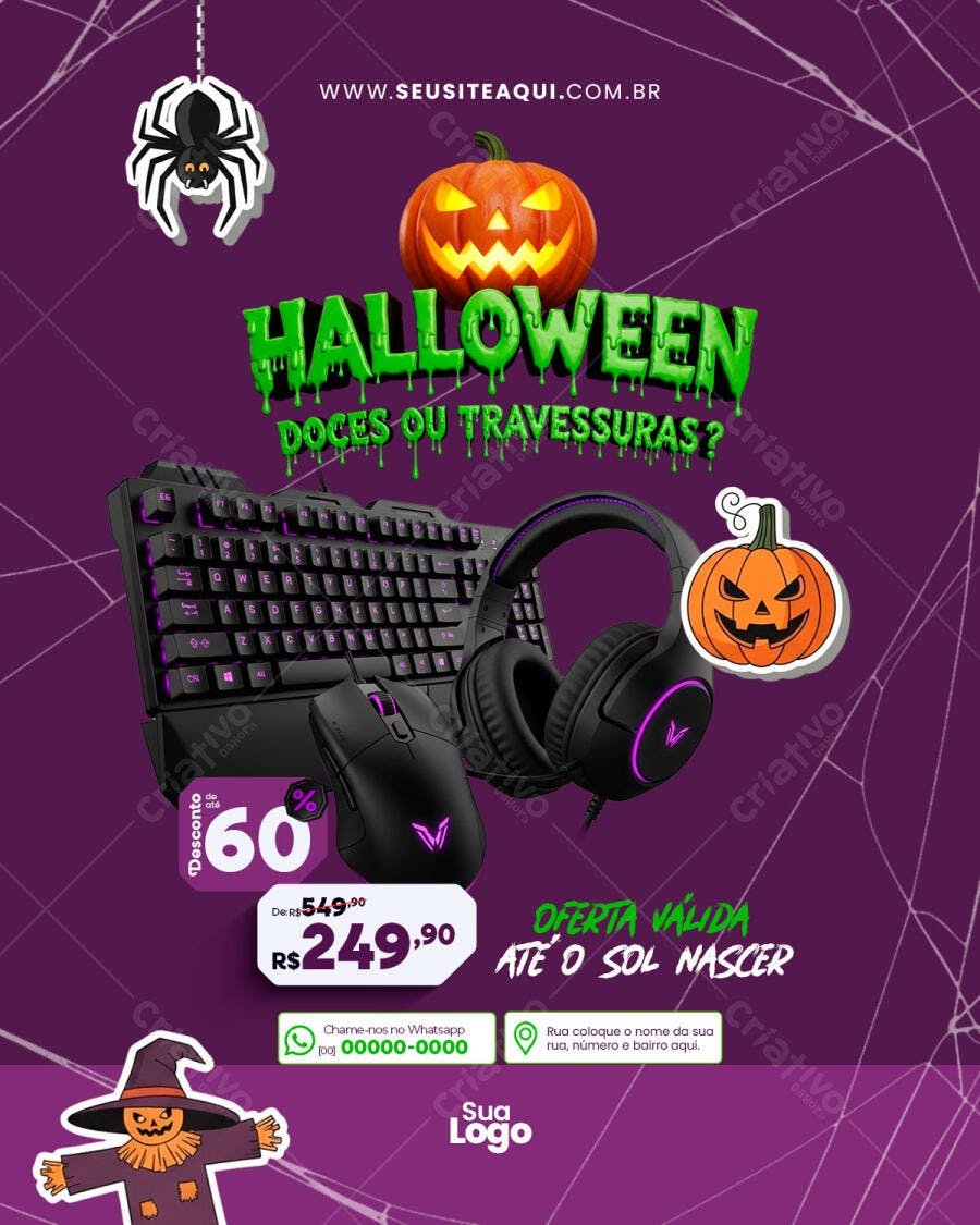 Flyer Promoção Halloween Gamer PSD Editável