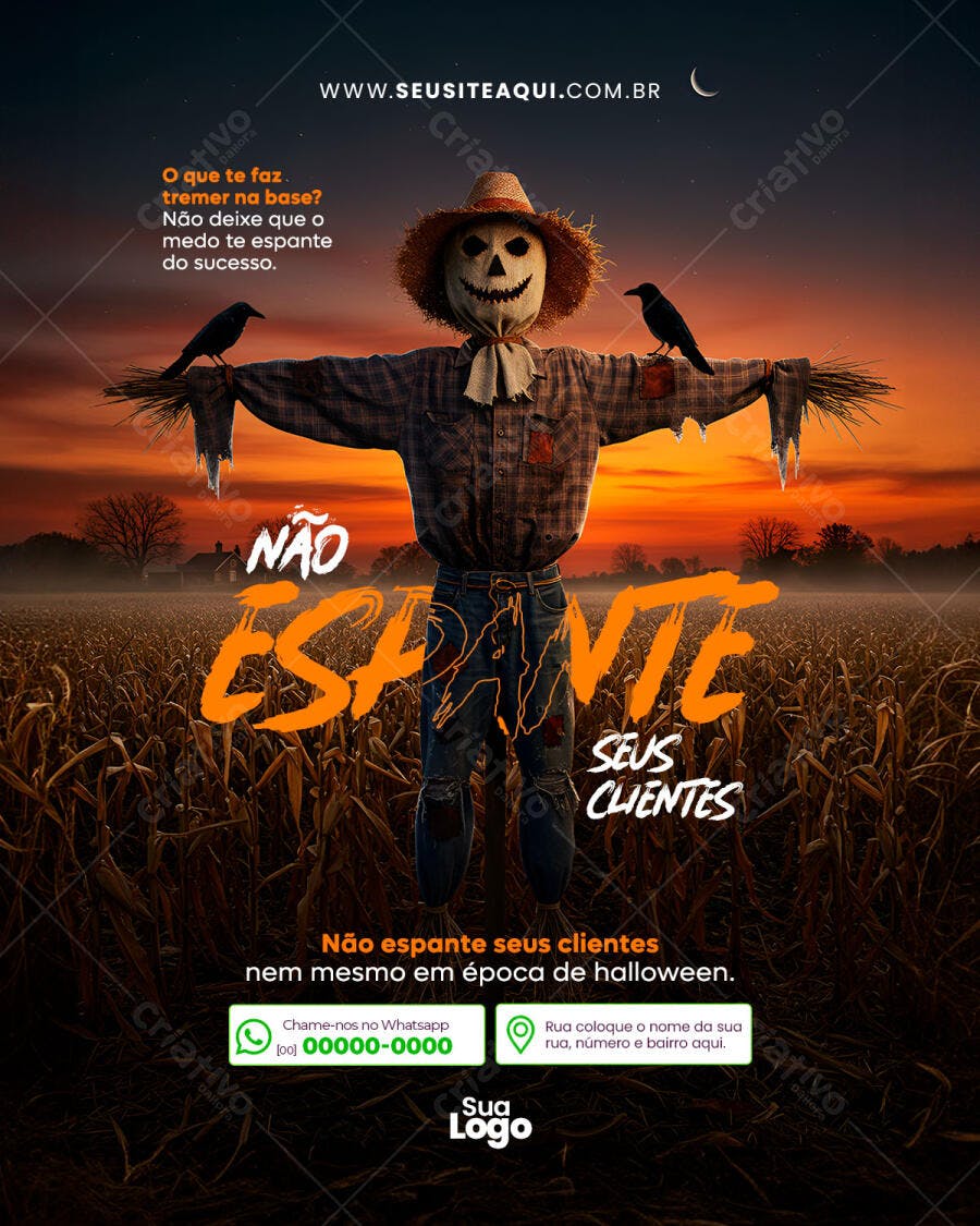 Flyer Digital para Campanha Não Espante Clientes PSD Editável