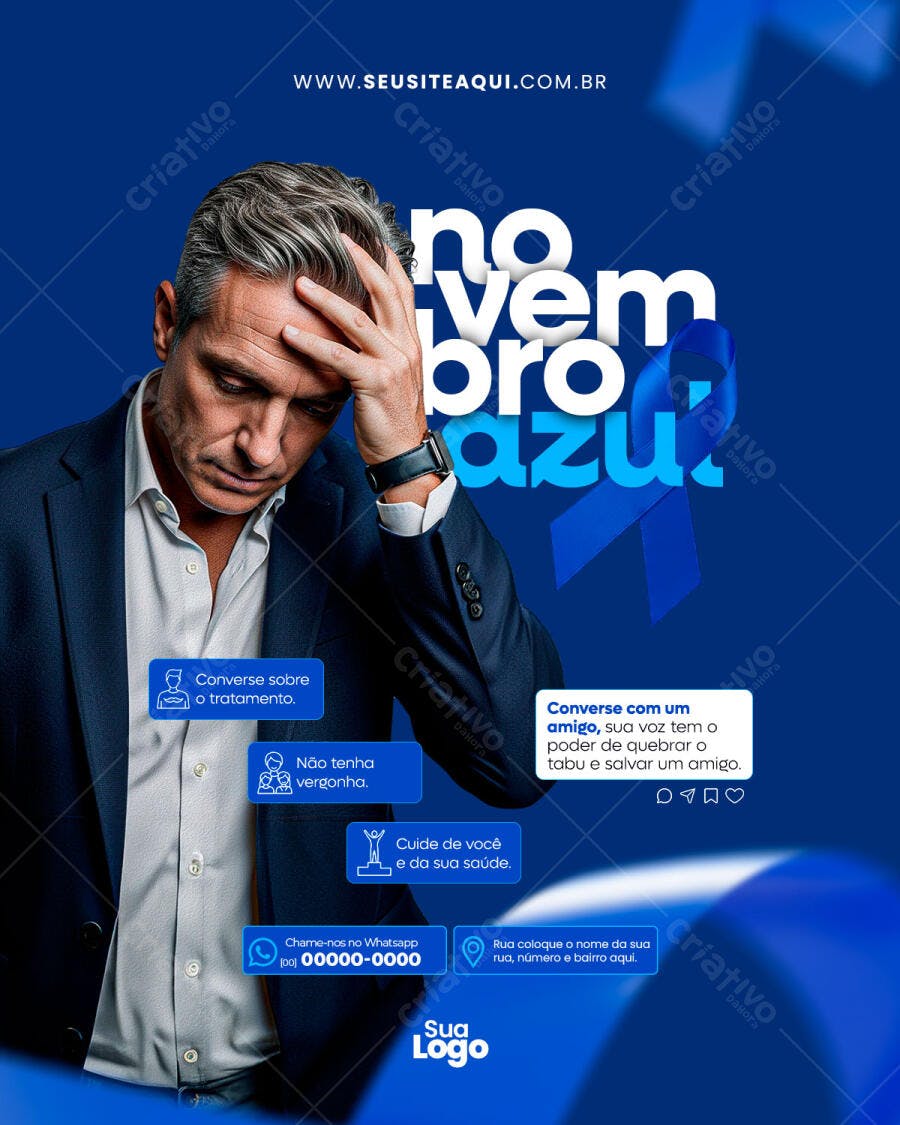 Flyer Social para Campanha Novembro Azul PSD Editável