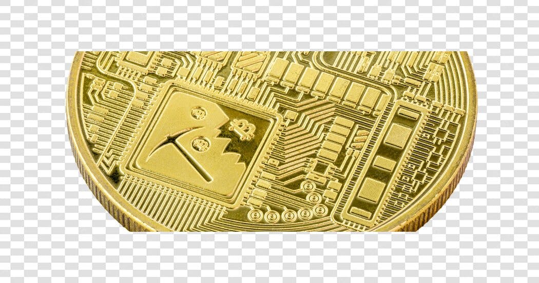 Icone Criptomoeda Bitcoin Dourado Mineração Circuitos PNG com fundo transparente