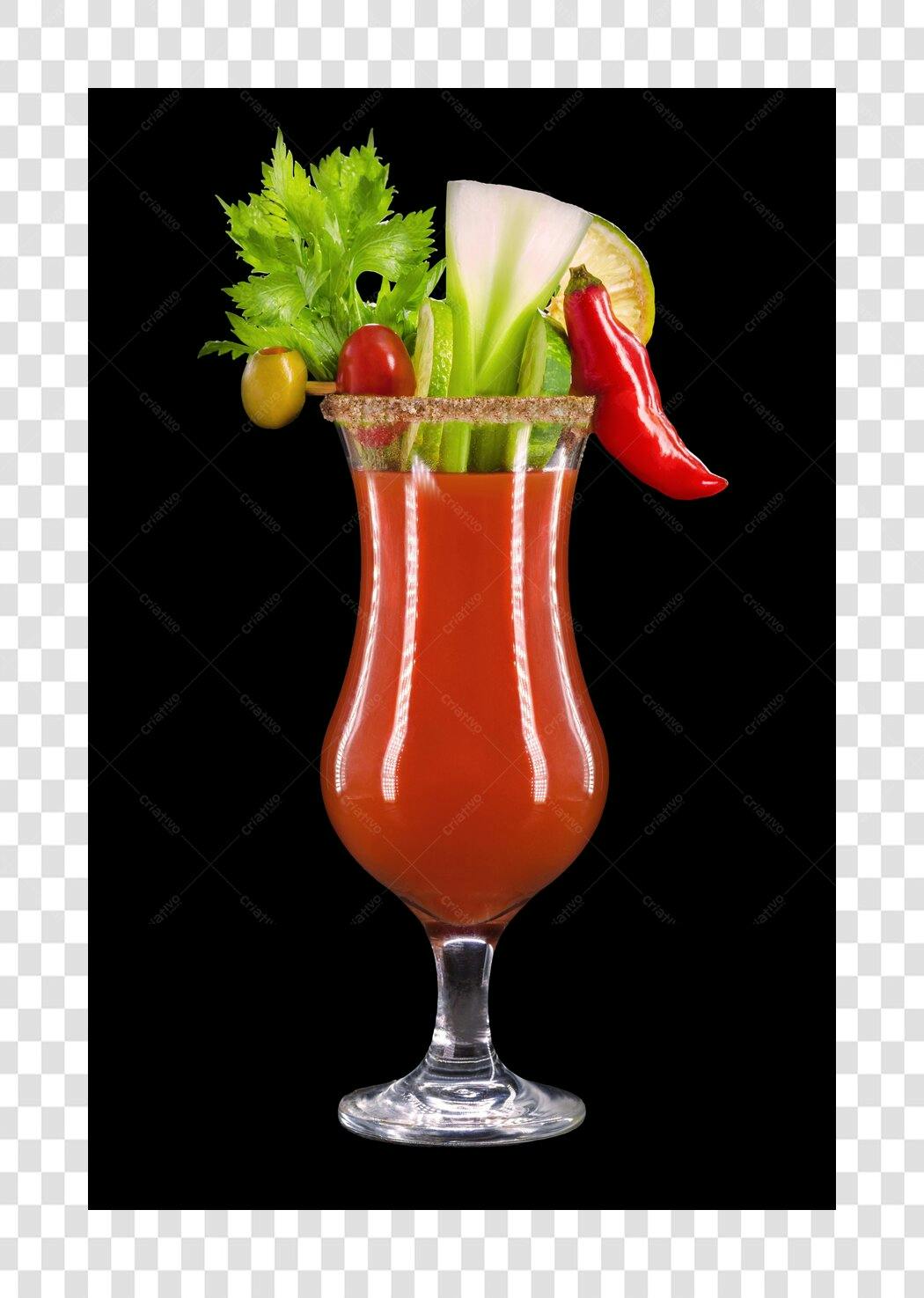 Imagem para Cardápio Bloody Mary coquetel com aipo pimenta e azeitona PNG com fundo transparente