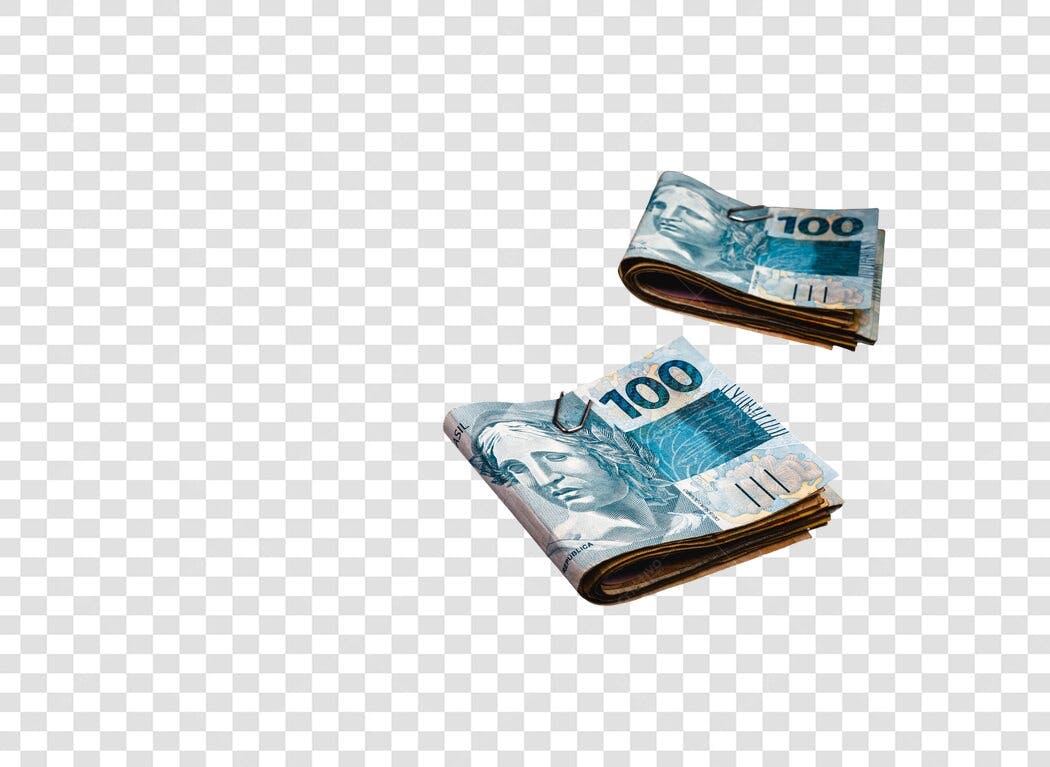 Cédulas de Dinheiro 100 Reais Brasileiros Pacotes PNG com fundo transparente