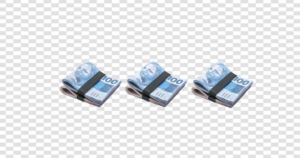Pilha de Notas de 100 Reais Brasileiros Dinheiro PNG com fundo transparente