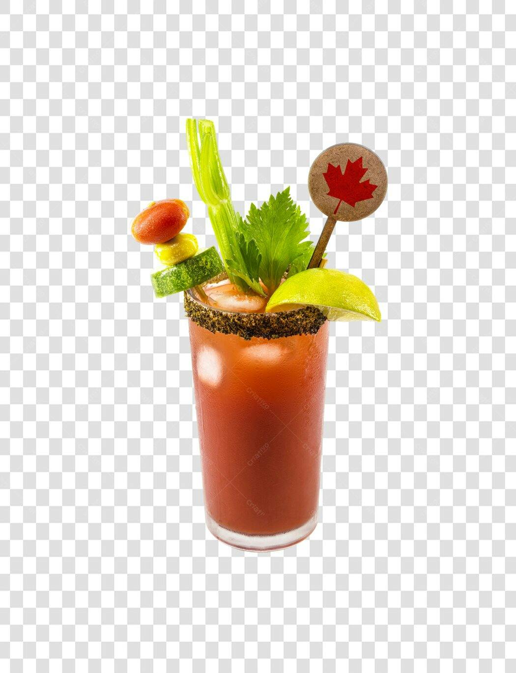 Imagem de Coquetel Caesar Canadense com Folha de Bordo PNG com fundo transparente