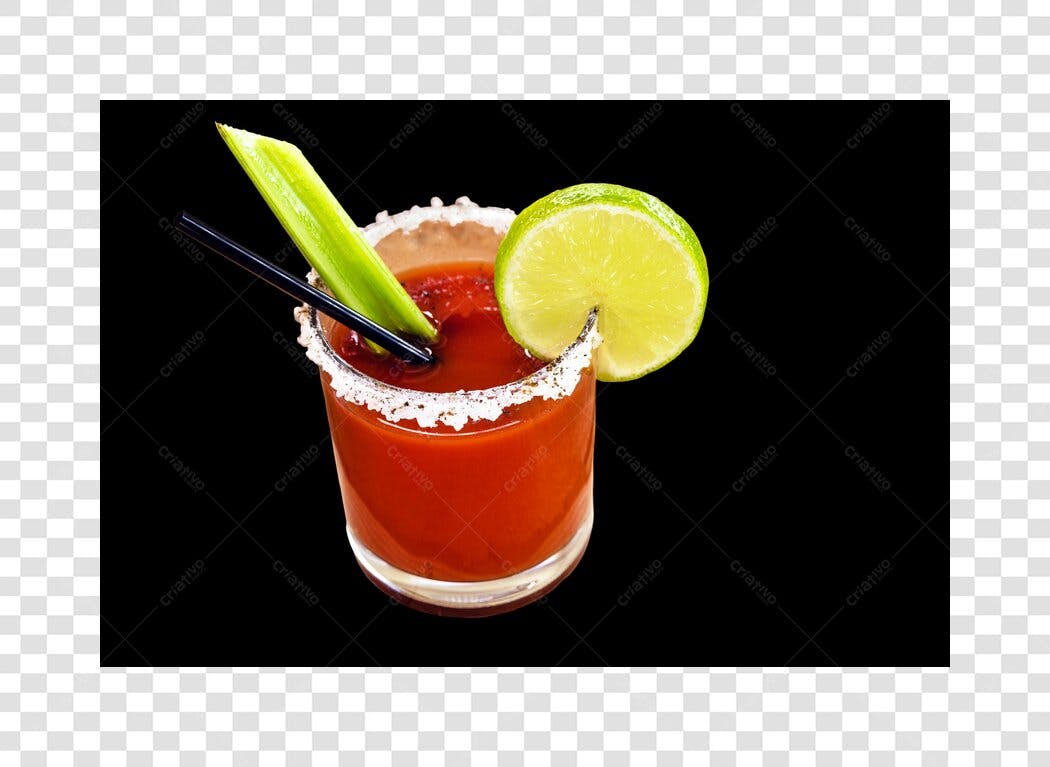 Imagem de Drink Bloody Mary Clássico com Aipo e Limão PNG com fundo transparente