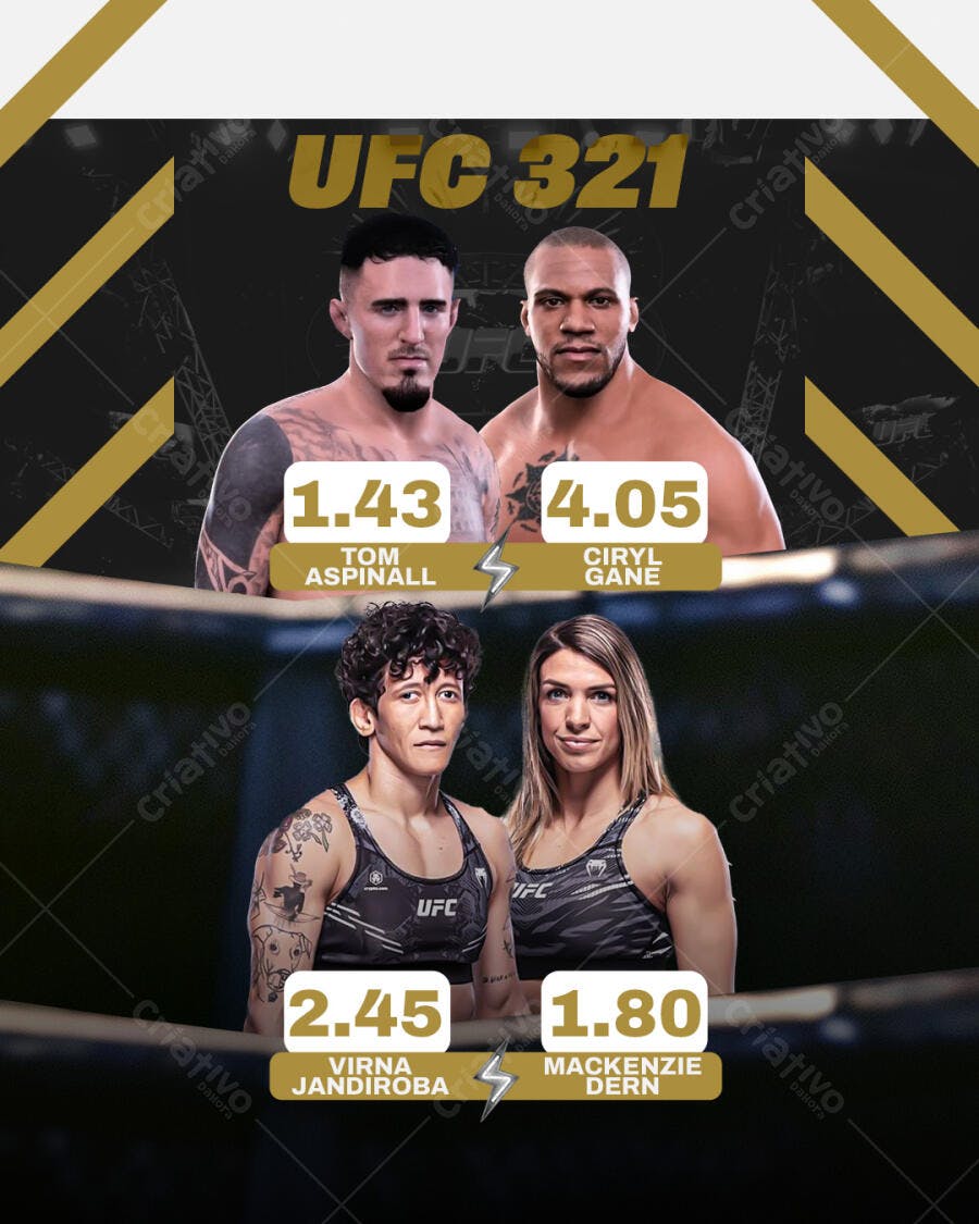 Flyer Card de Luta UFC 321 PSD Editável