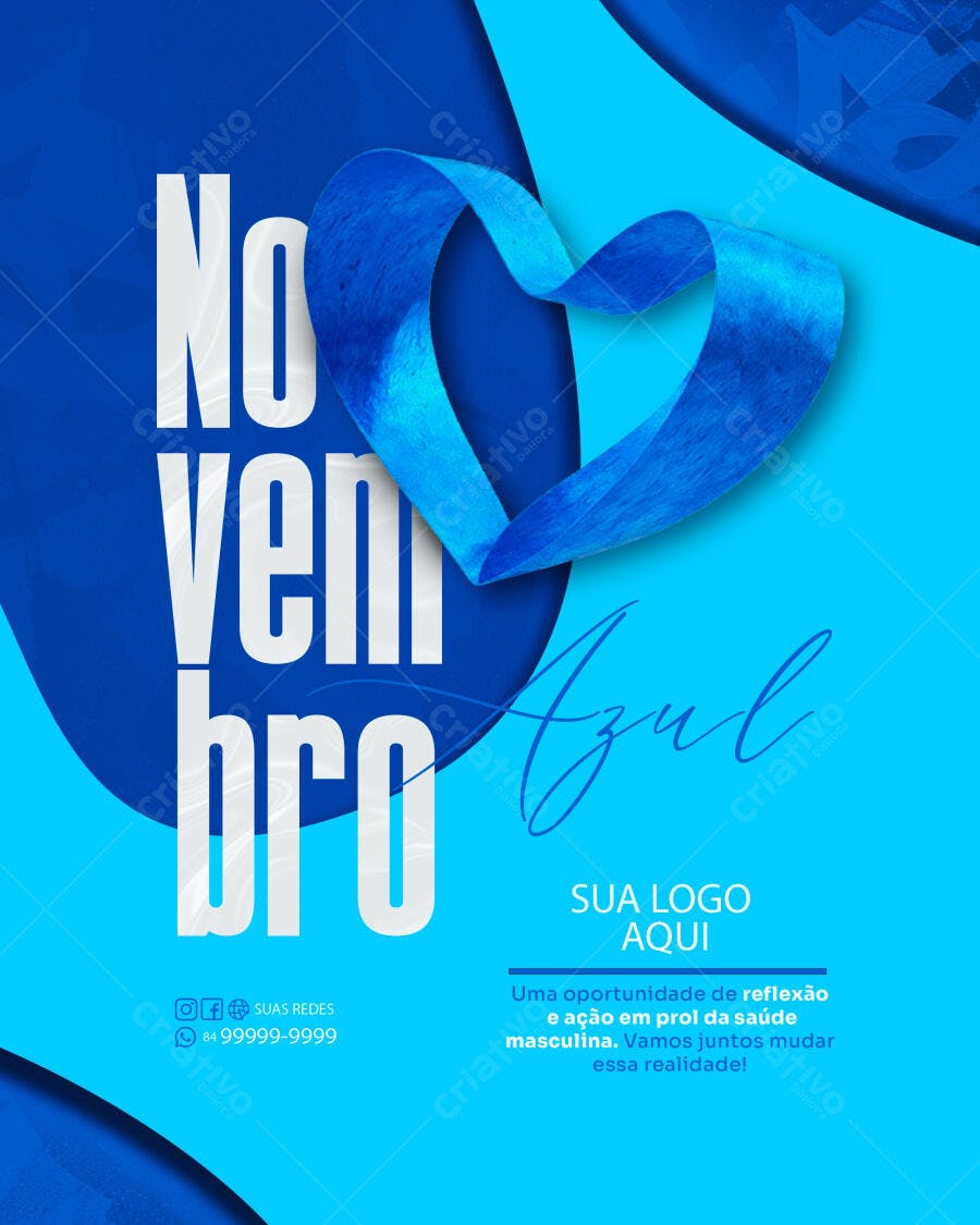 Flyer Novembro Azul Saúde Masculina PSD Editável