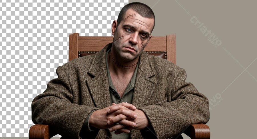 Imagem Recorte Personagem Frankenstein para Halloween PSD Editável