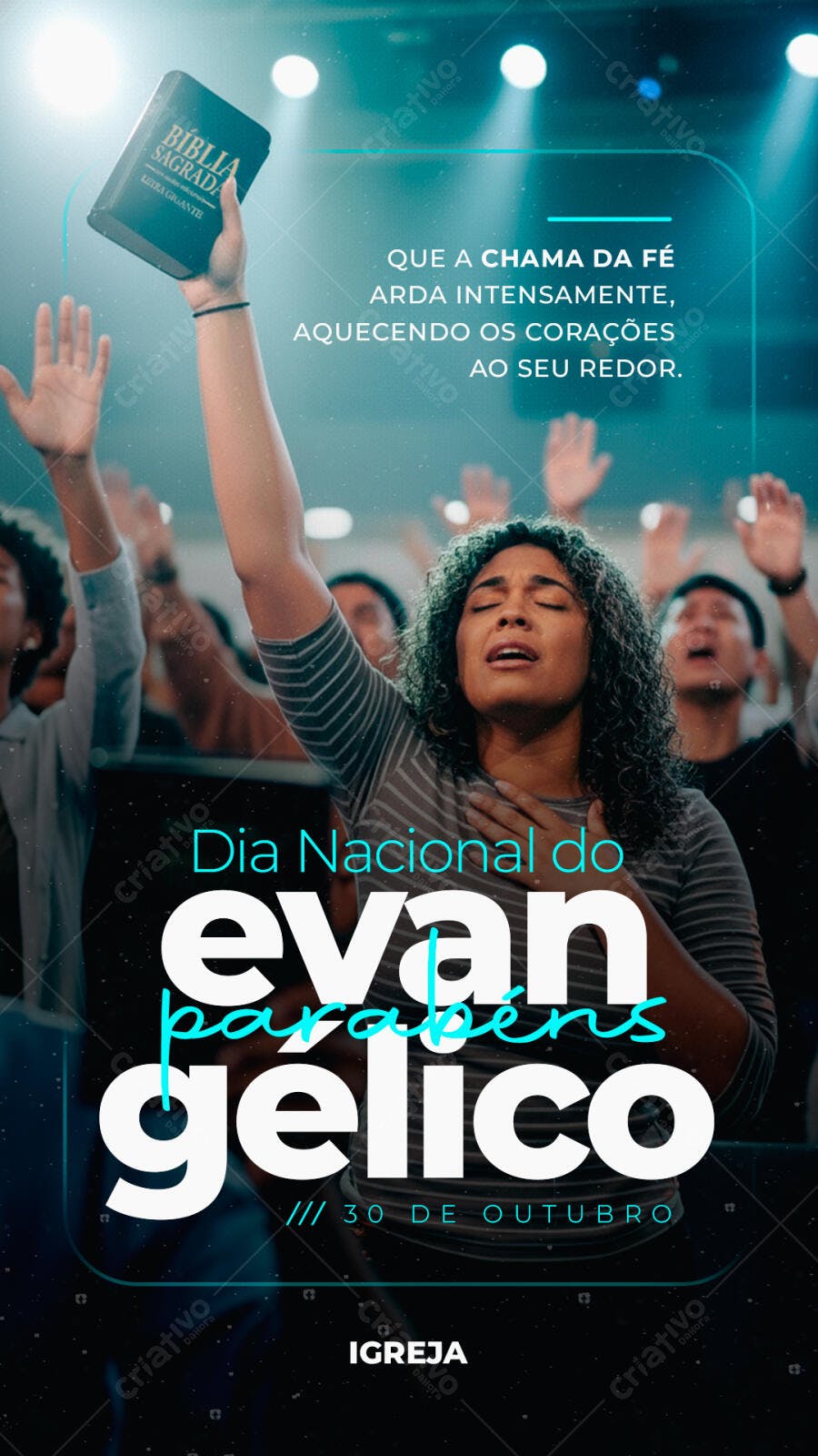 Story para Instagram Dia Nacional do Evangélico PSD Editável