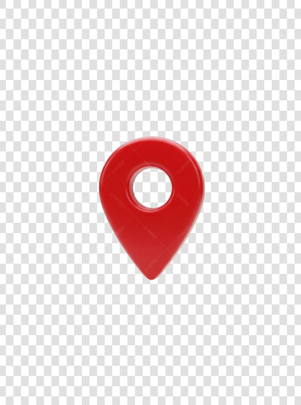 Icone de Localização Vermelho 3D PNG com fundo transparente