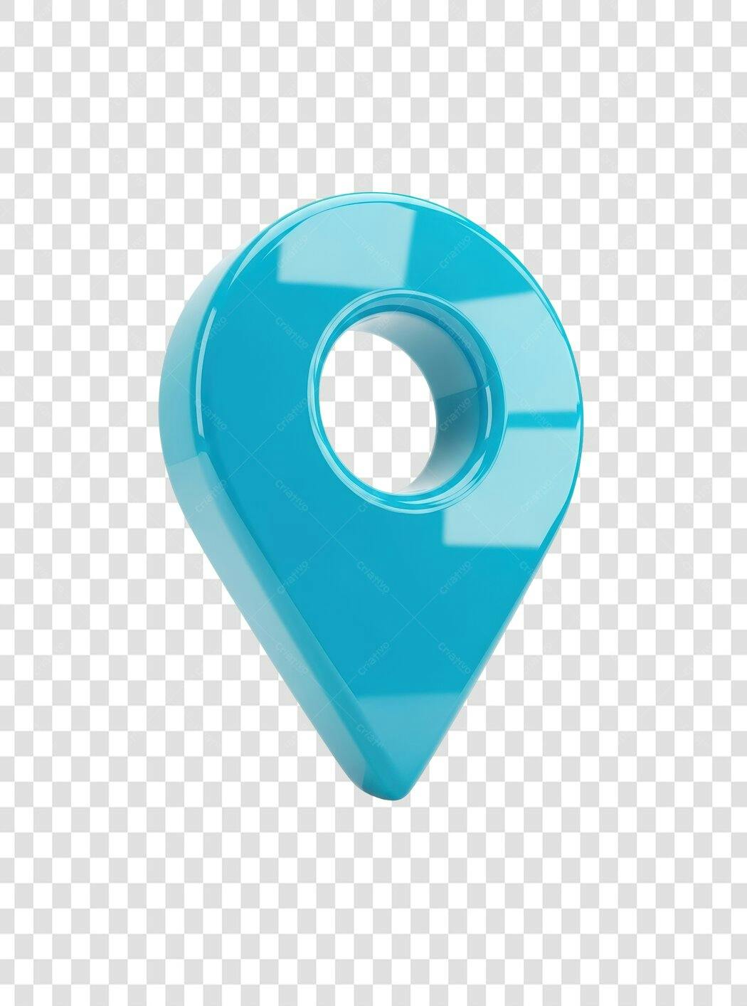 Ícone de Localização 3D Azul para Mapa e Navegação PNG com fundo transparente