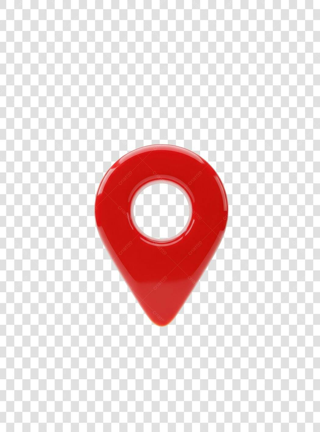 Icone de localização vermelho 3D para mapa PNG com fundo transparente