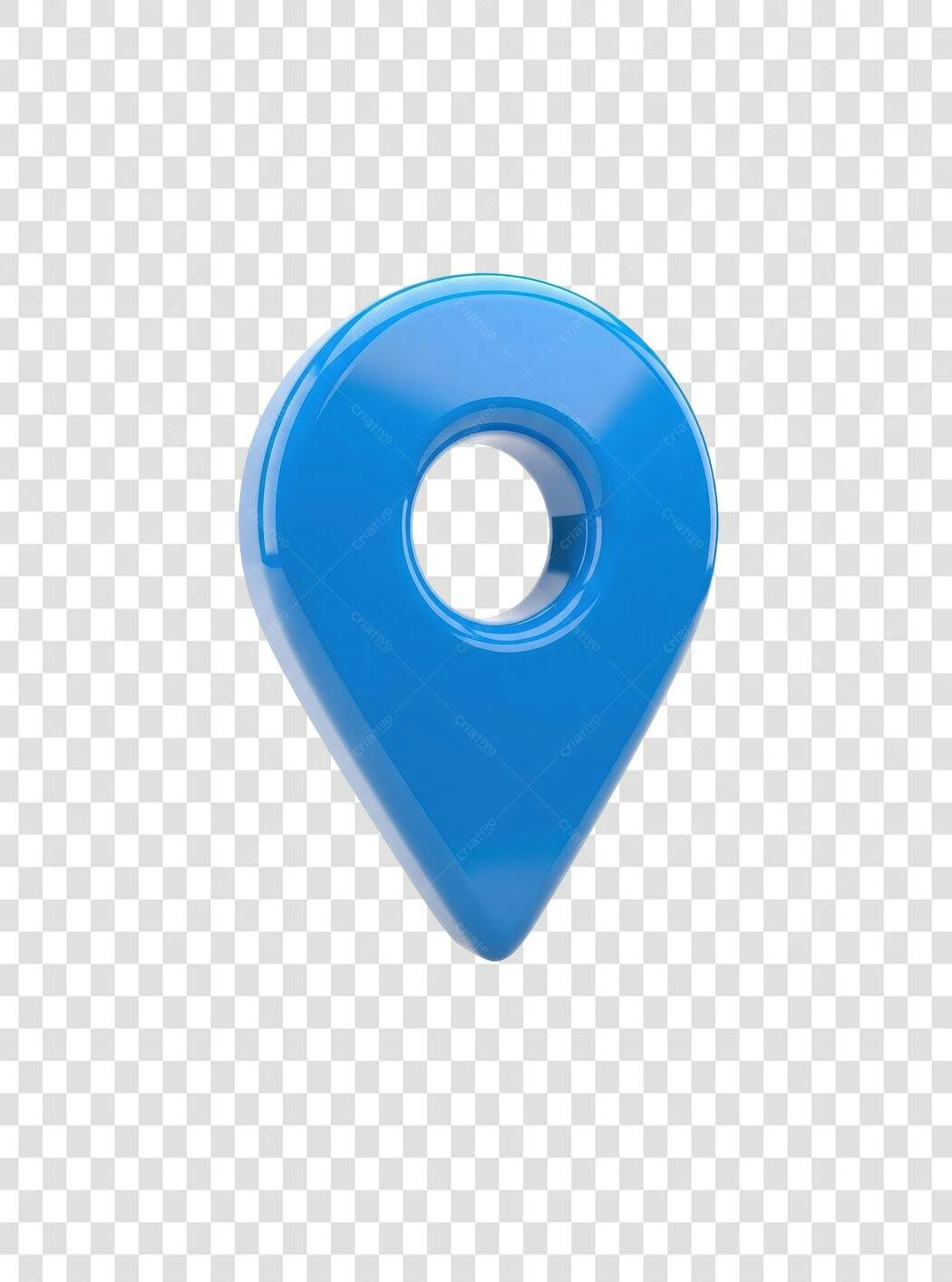 Ícone Marcador de Localização 3D Azul Brilhante PNG com fundo transparente