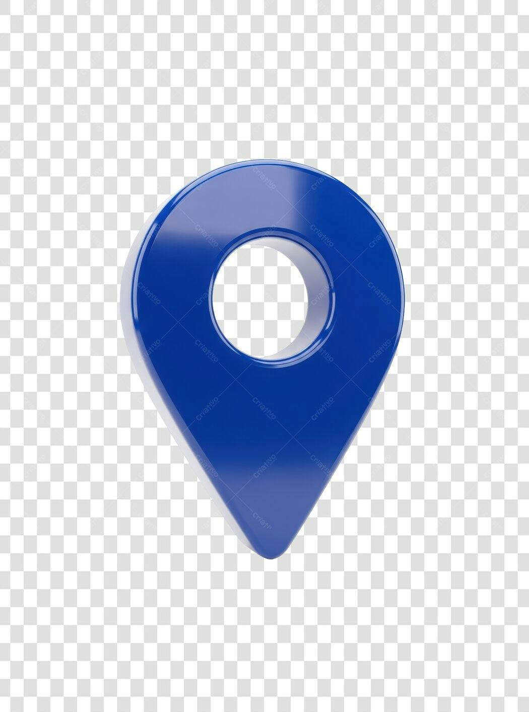 Icone de Localização Azul 3D para Mapa Web e Navegação PNG com fundo transparente