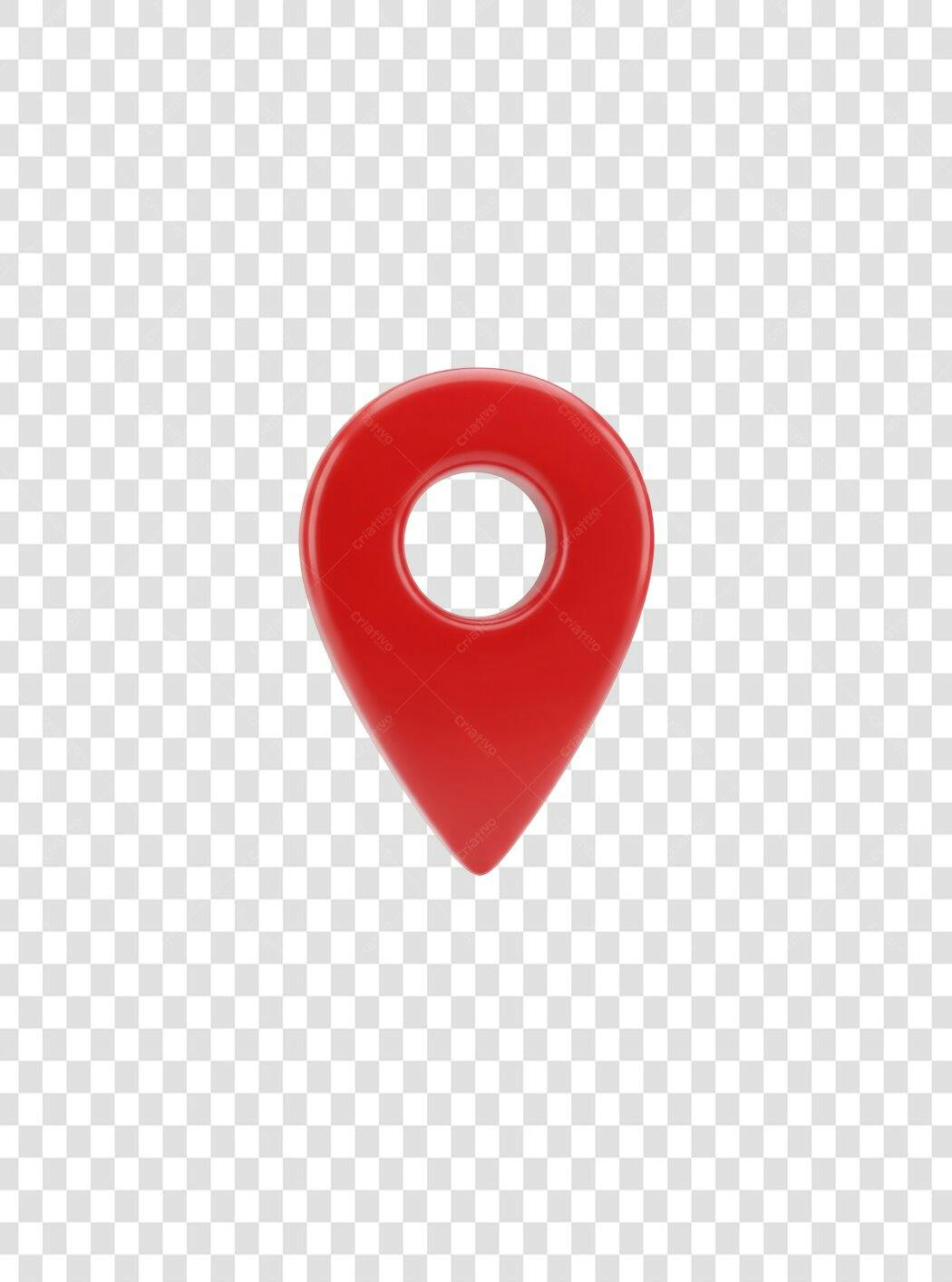 Ícone de Localização 3D Vermelho para Mapa PNG com fundo transparente
