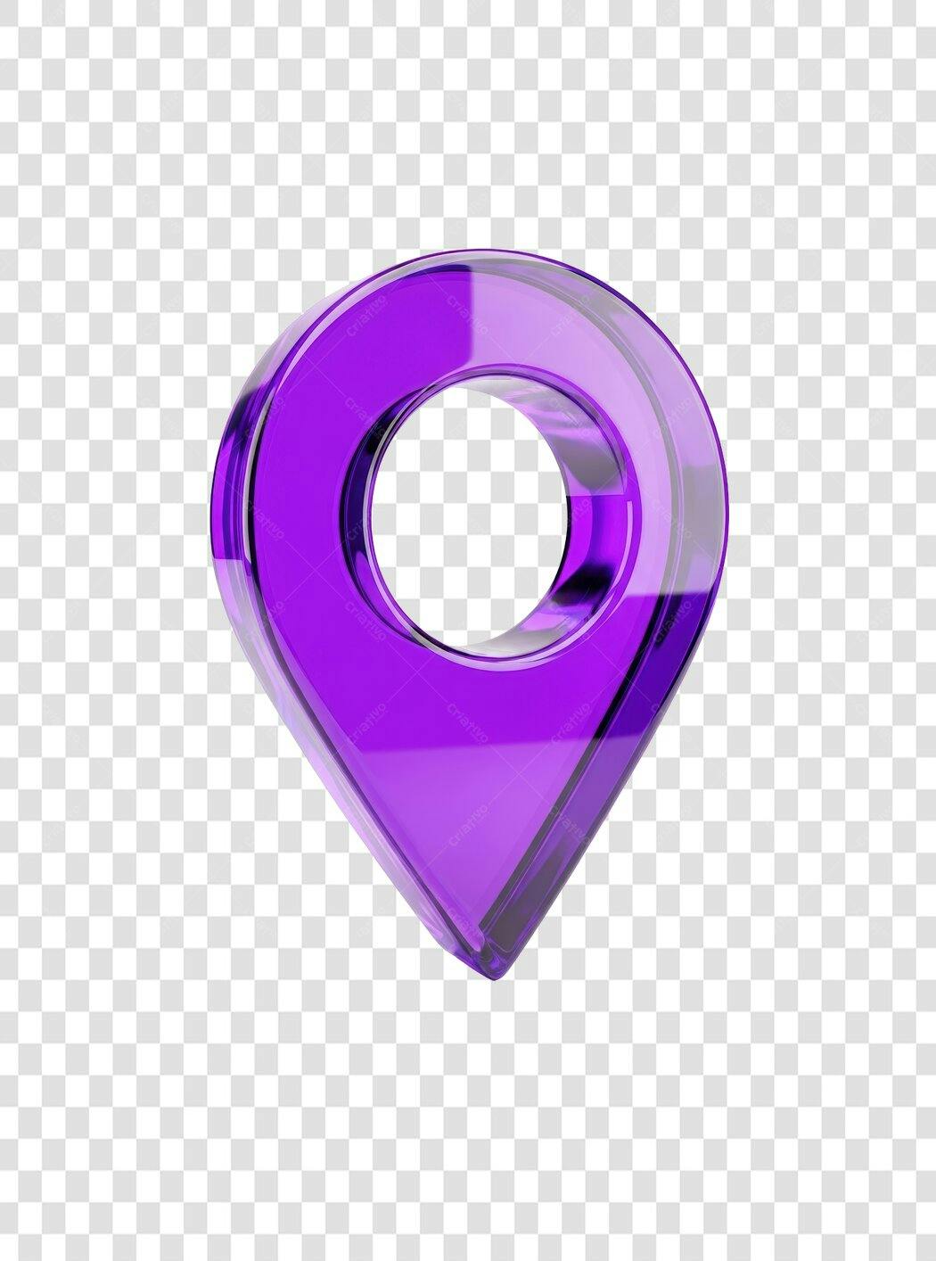Ícone de localização 3D roxo para mapa e GPS PNG com fundo transparente