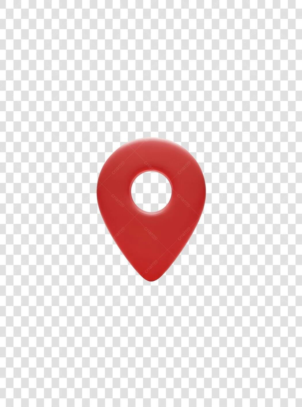 Ícone de Localização GPS Vermelho 3D PNG com fundo transparente
