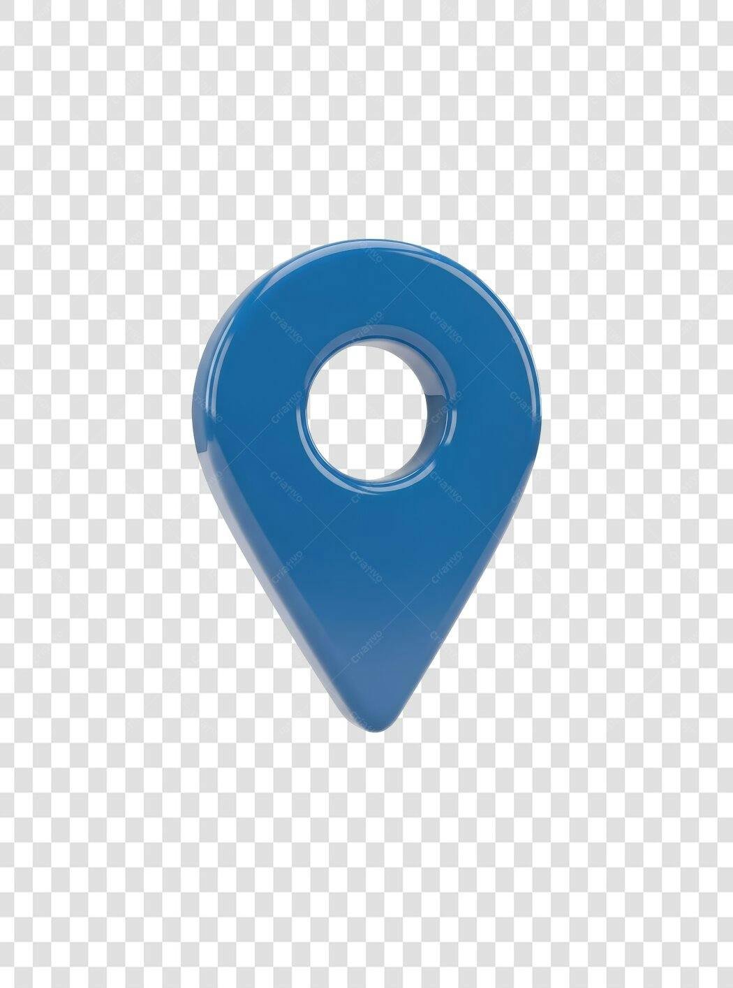 Ícone Pin de Localização 3D Azul para Mapa e GPS PNG com fundo transparente