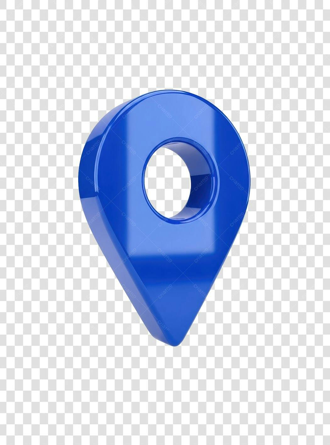 Ícone de localização azul 3D para mapa e GPS PNG com fundo transparente