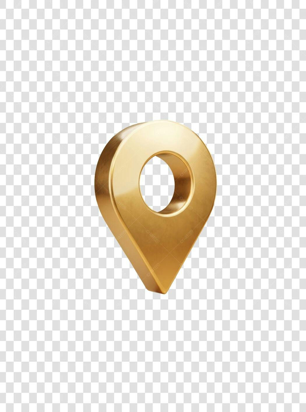 Icone de localização dourado 3D PNG com fundo transparente