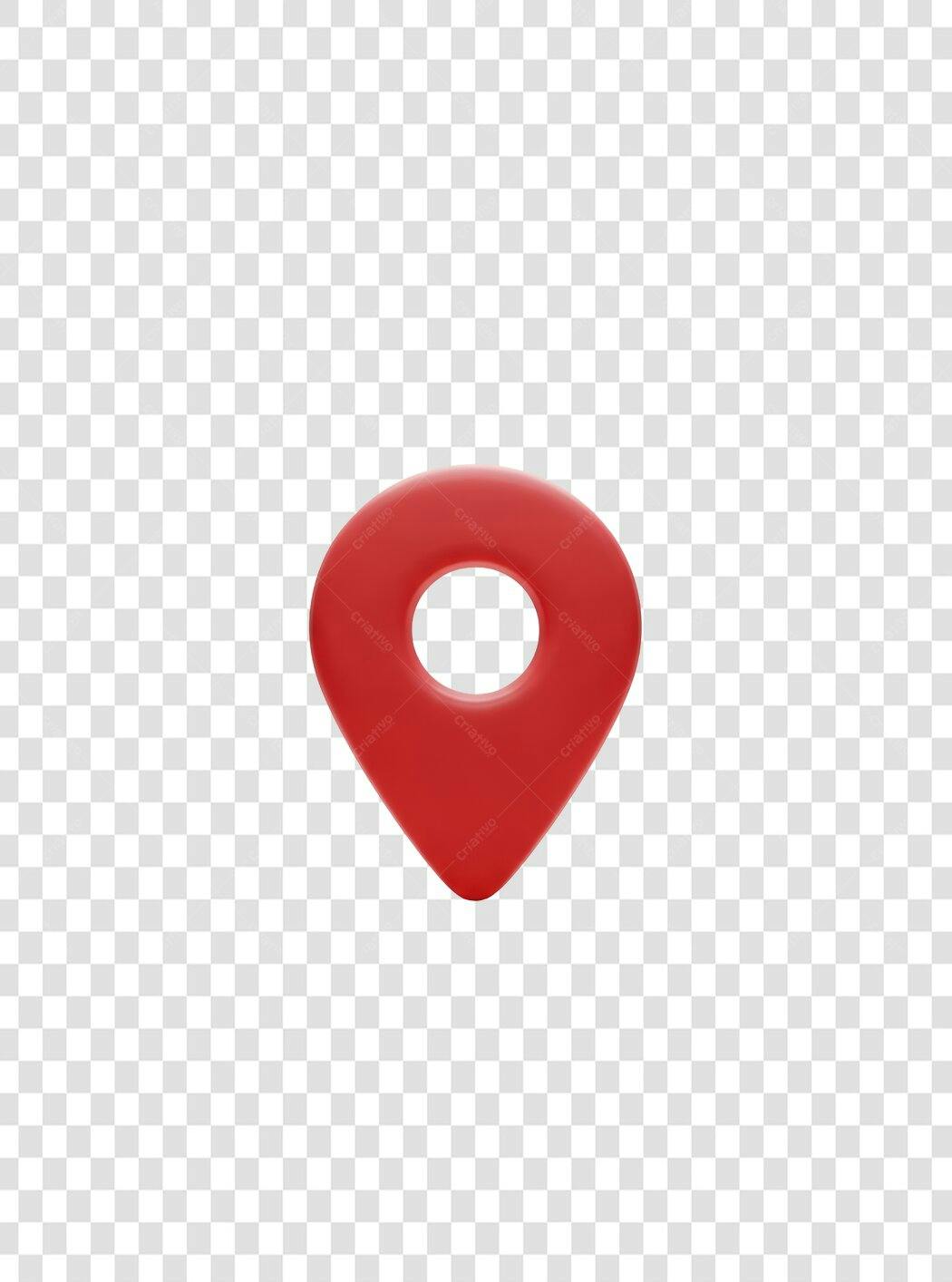 Ícone 3D Vermelho Marcador de Localização para Mapas e Sites PNG com fundo transparente