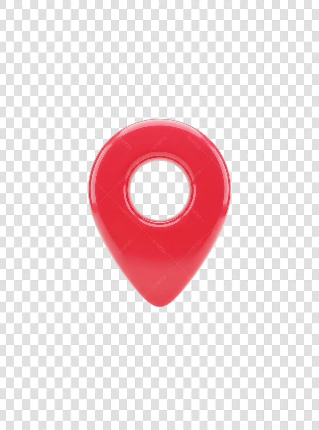 Ícone de localização GPS 3D vermelho brilhante PNG com fundo transparente
