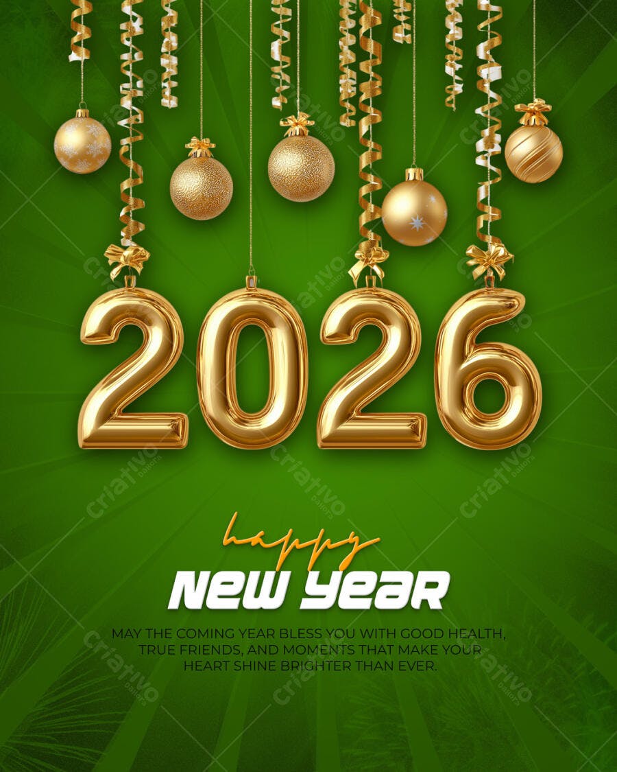 Flyer de Ano Novo 2026 PSD Editável