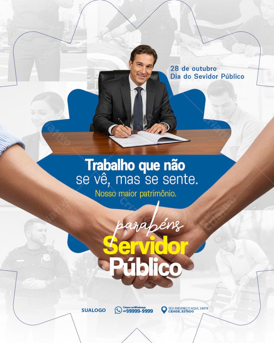 Flyer Dia do Servidor Público PSD Editável