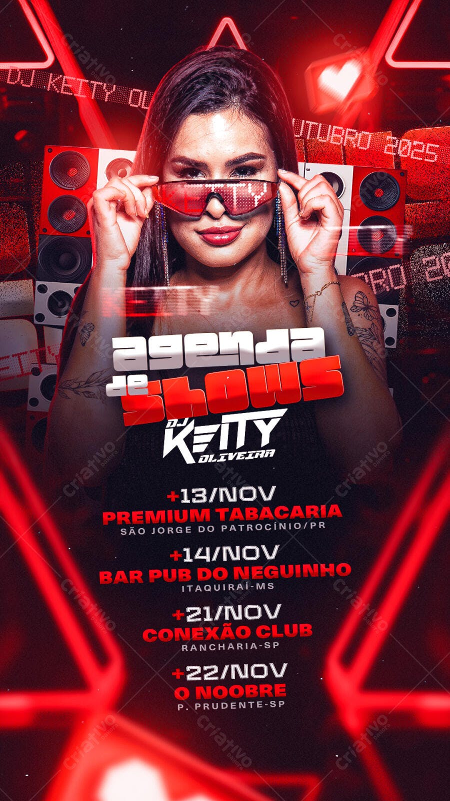 Flyer Agenda de Shows DJ Keity Oliveira PSD Editável