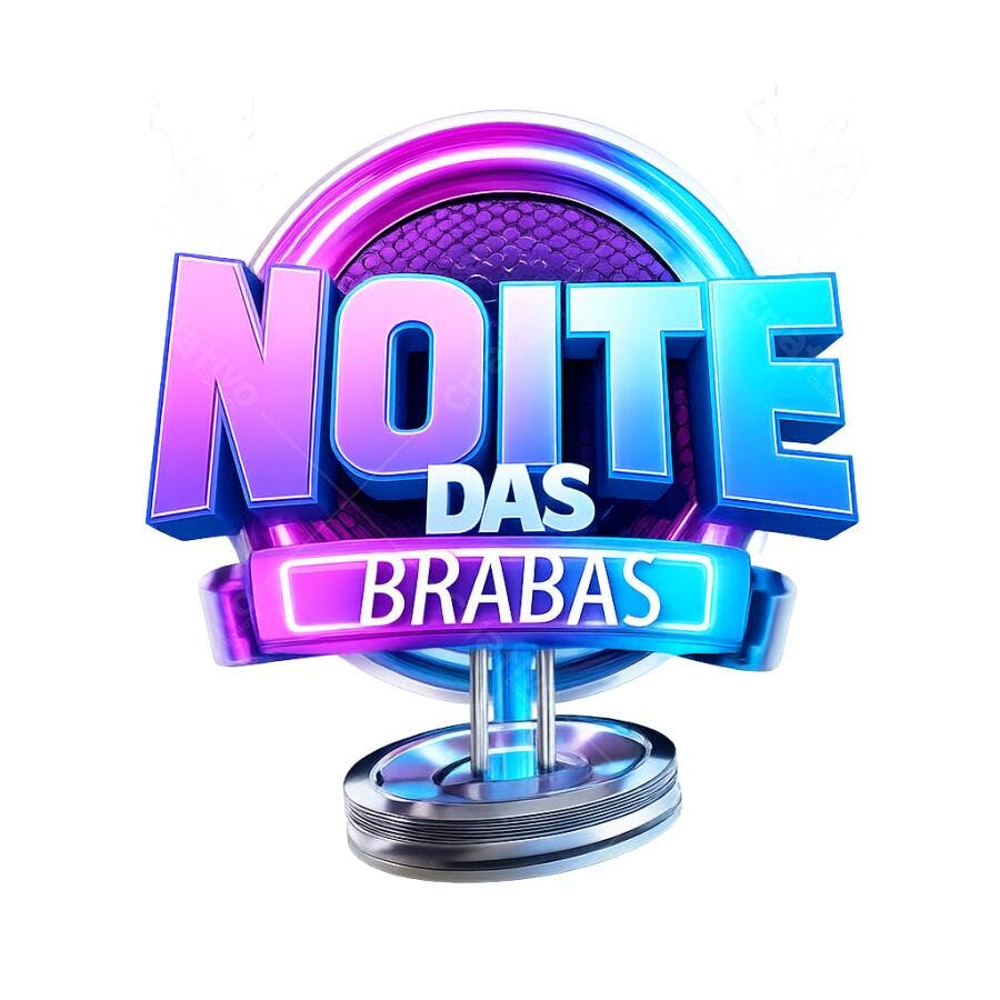 Logotipo Evento Noite das Brabas Neon Luminoso PNG com fundo transparente
