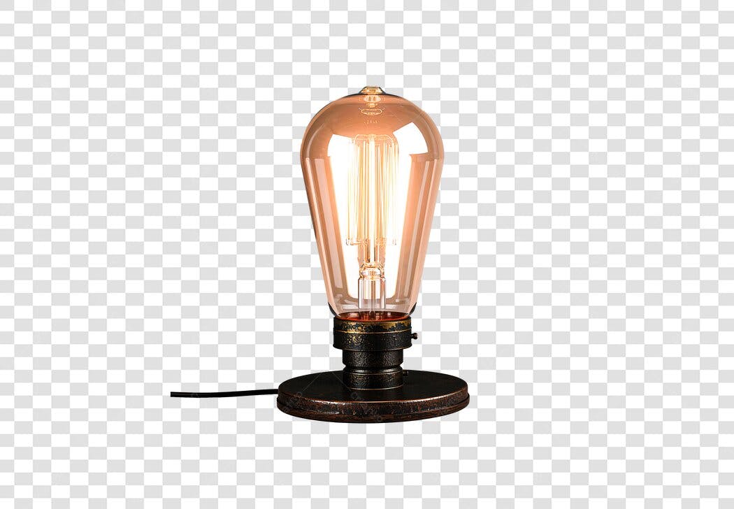 Icone lâmpada Edison industrial vintage PNG com fundo transparente