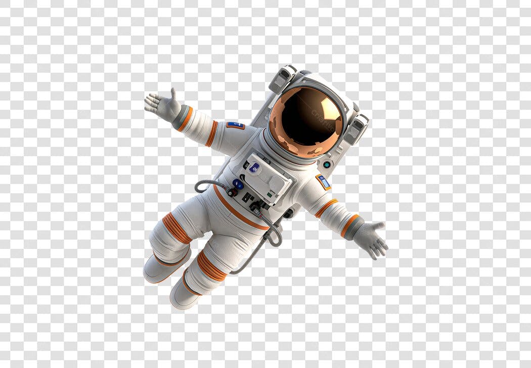 Icone Astronauta Flutuando Traje Espacial Branco Laranja PNG com fundo transparente