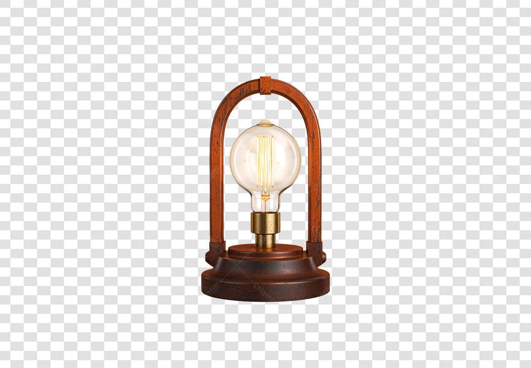 Luminária de mesa estilo industrial vintage PNG com fundo transparente