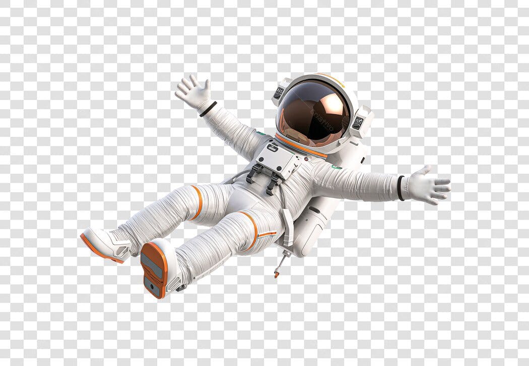 Ilustração de Astronauta Flutuando em Traje Espacial PNG com fundo transparente
