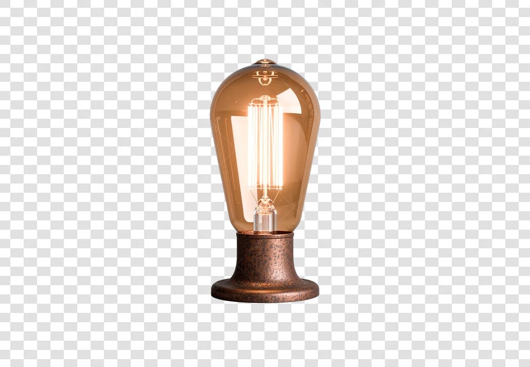 Icone Lâmpada Edison Vintage Luz Quente Bronze PNG com fundo transparente