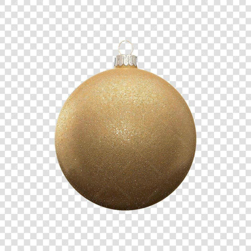 Bola de Natal dourada com glitter para decorações festivas PNG com fundo transparente