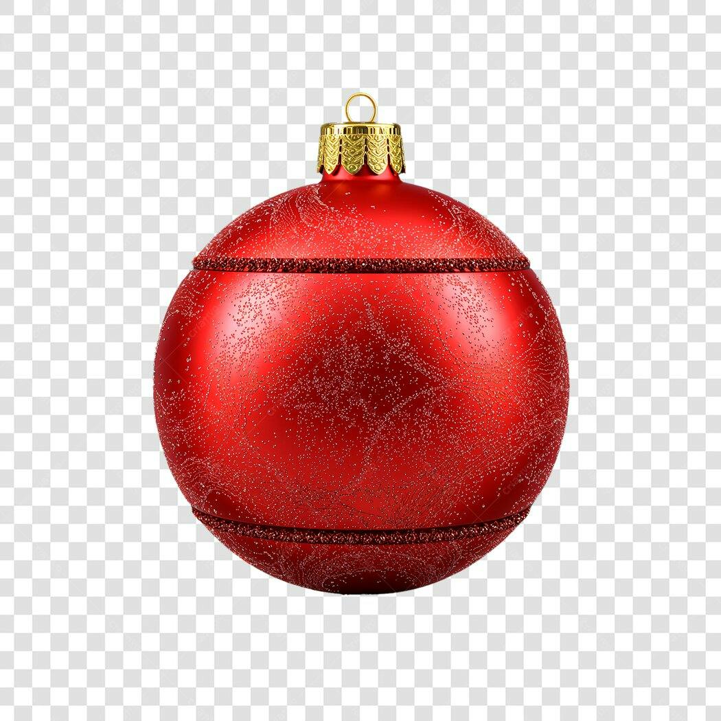 Bola de Natal vermelha dourada para decoração festiva PNG com fundo transparente