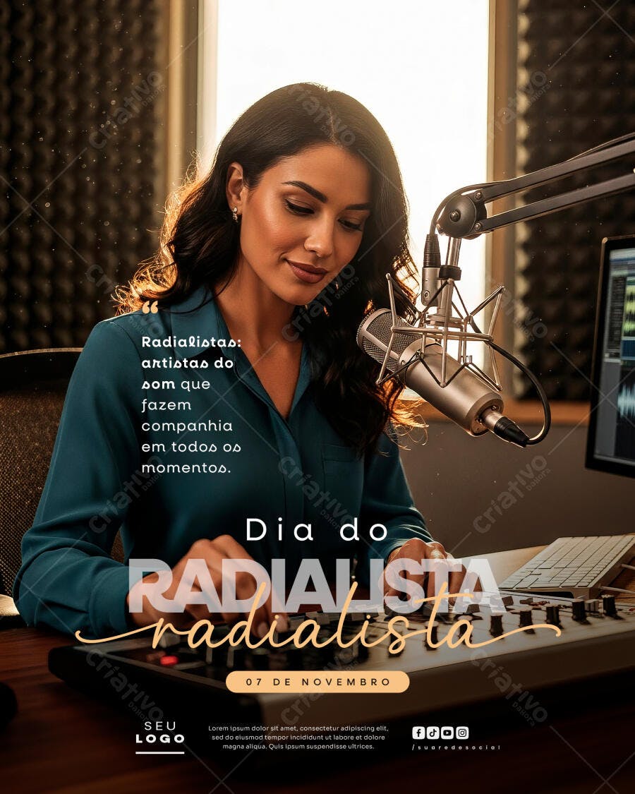 Flyer Dia do Radialista PSD Editável