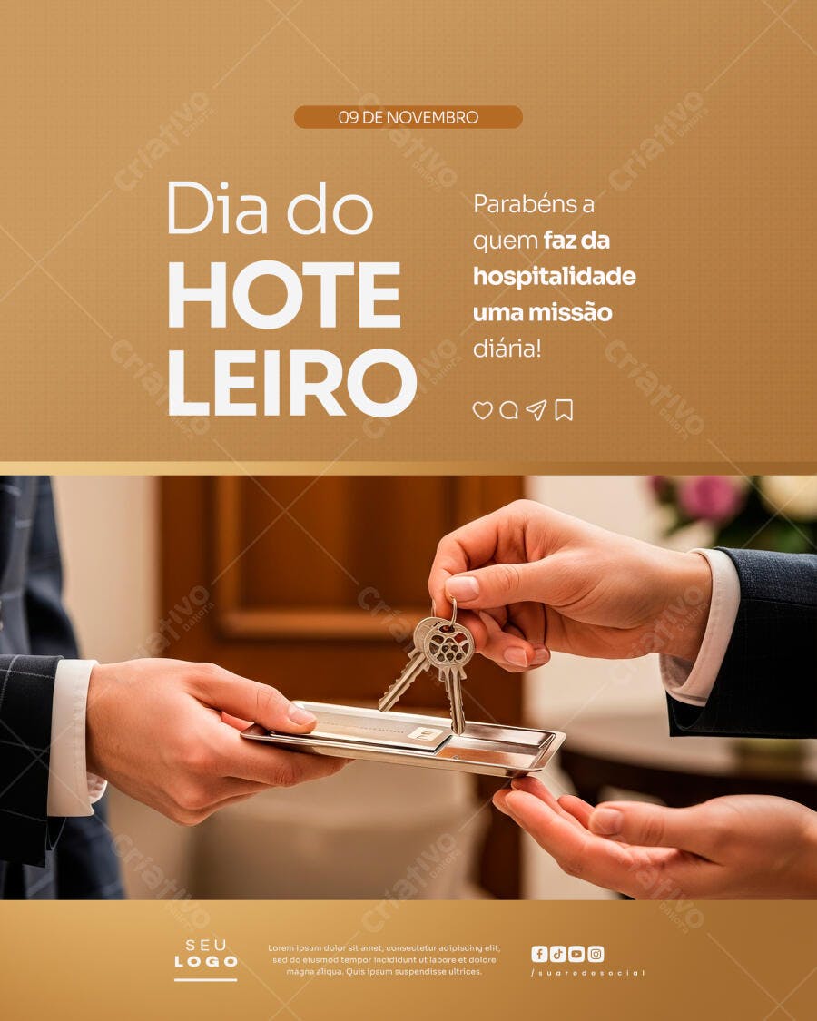 Flyer Dia do Hoteleiro PSD Editável