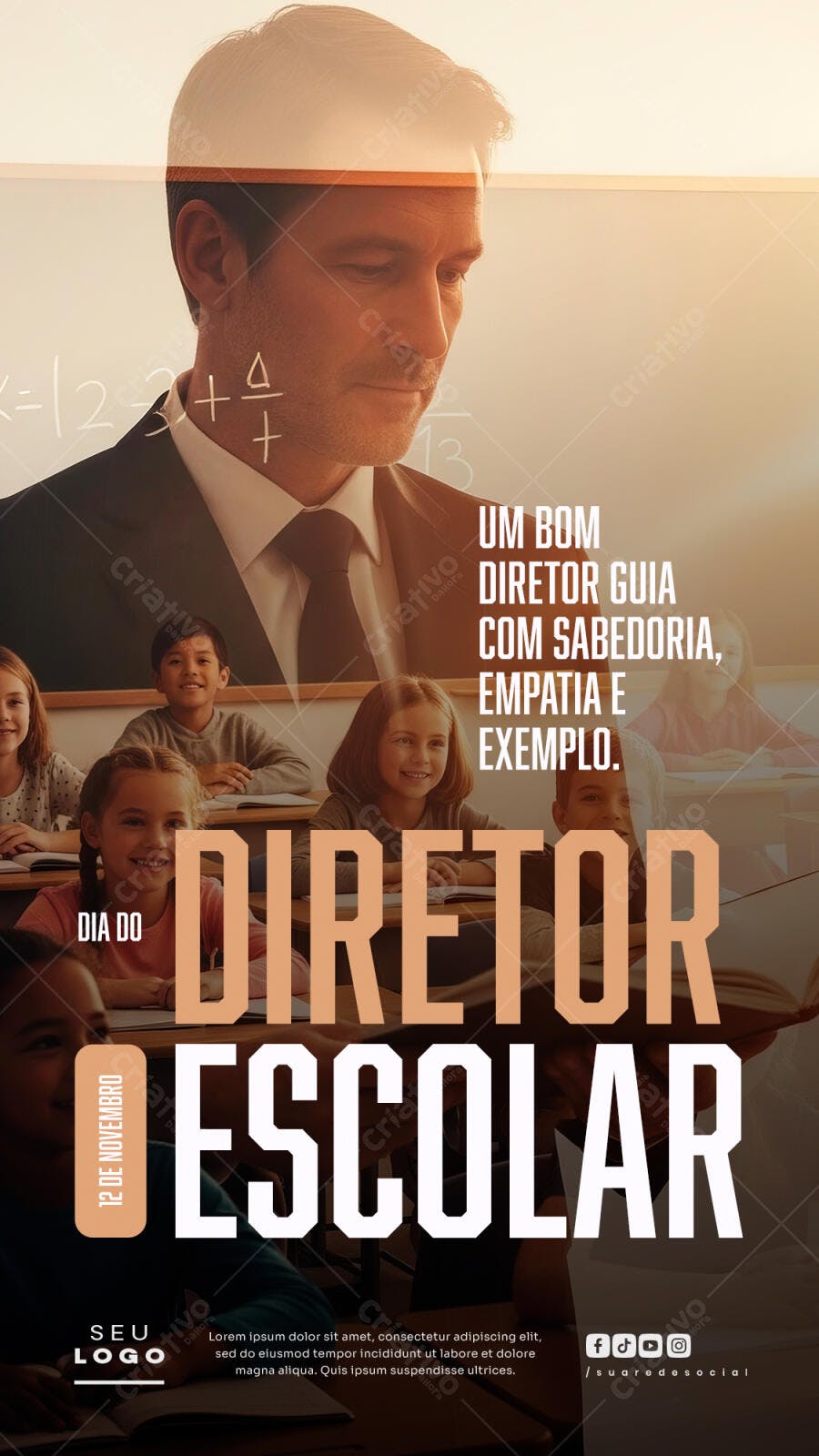 Flyer Dia do Diretor Escolar PSD Editável