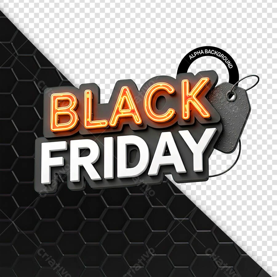 Letreiro Neon para Black Friday Psd Editável