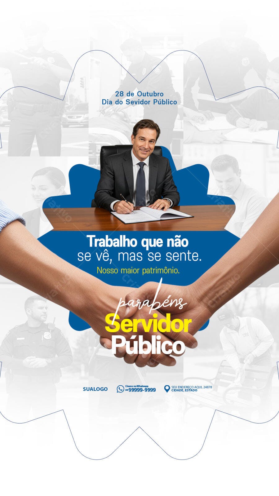 Flyer Dia do Servidor Público 28 de Outubro PSD Editável