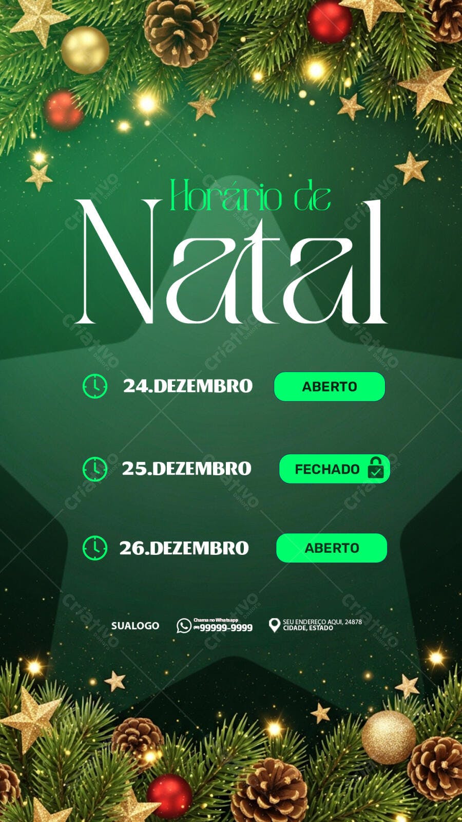 Flyer Horário de Natal PSD Editável