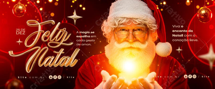 Flyer Natal Papai Noel Dourado PSD Editável