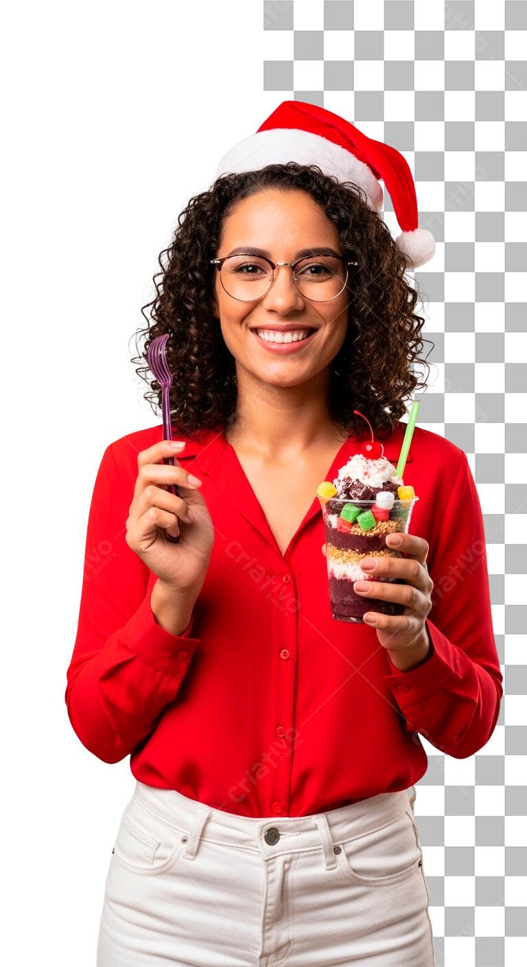 Post para Redes Sociais com Mulher e Sobremesa Natalina PSD Editável