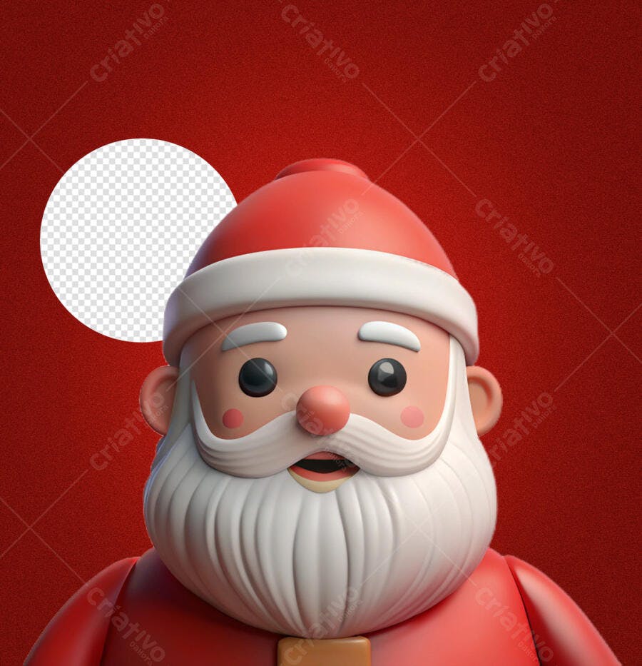 Post em 3D de Papai Noel para Natal PSD Editável