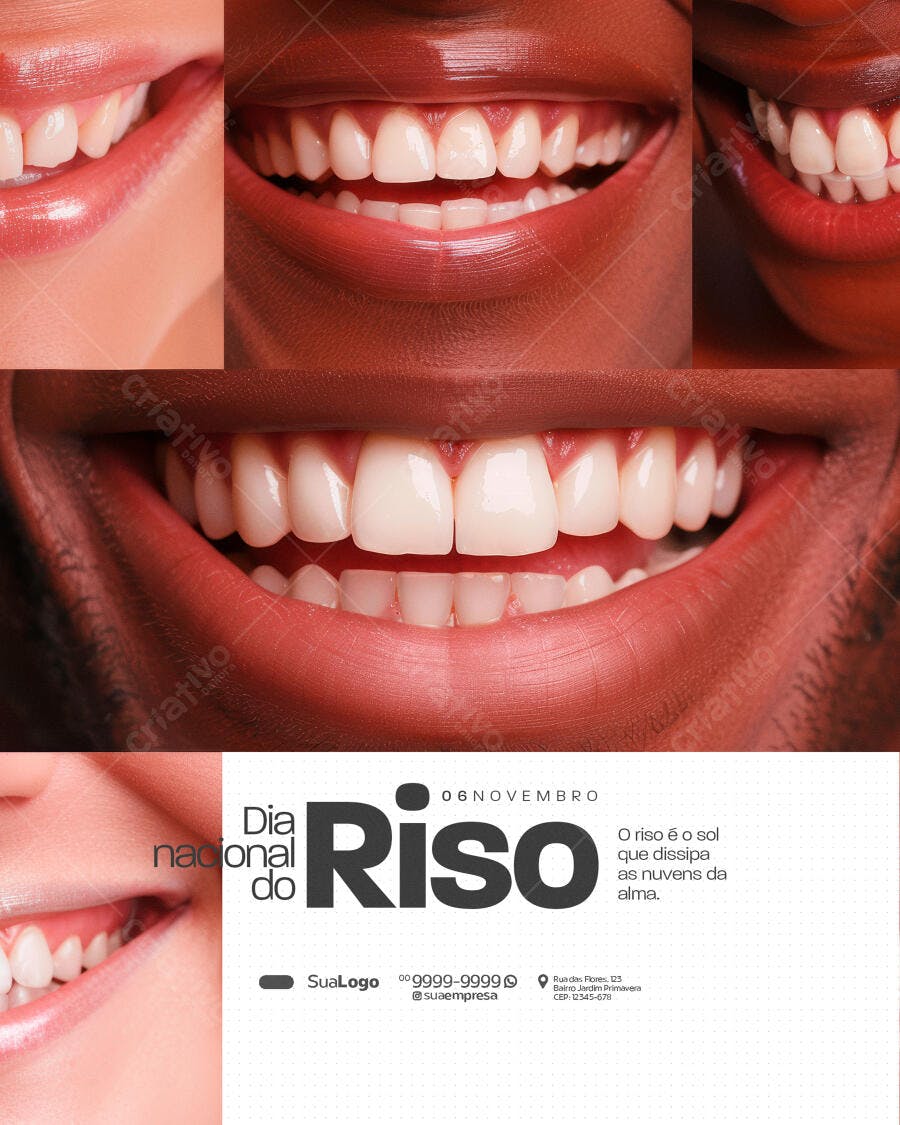 Flyer para Dia Nacional do Riso 06 Novembro PSD Editável