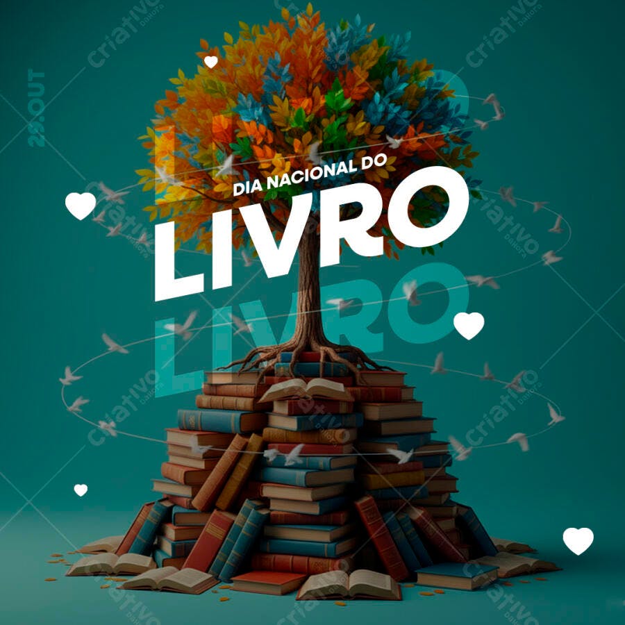 Flyer Dia Nacional do Livro PSD Editável